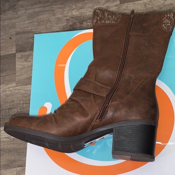 Baretraps Wylla MidCalf BootsFauxLeather KnitTrim - Picture 7 of 8